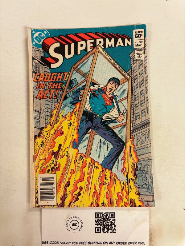 Superman #383 (DC Comics), raw comic book in VG condition — front cover