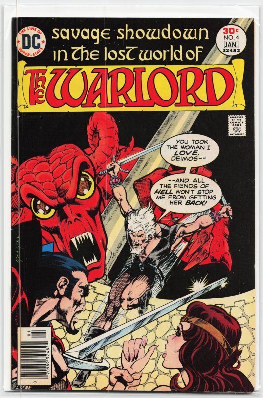 Warlord #4 (1977), raw, ungraded comic book — front cover