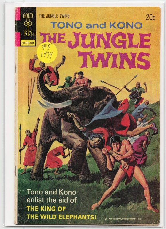 Tono and Kono the Jungle Twins #9 (Gold Key, 1974), raw, ungraded comic book — front cover