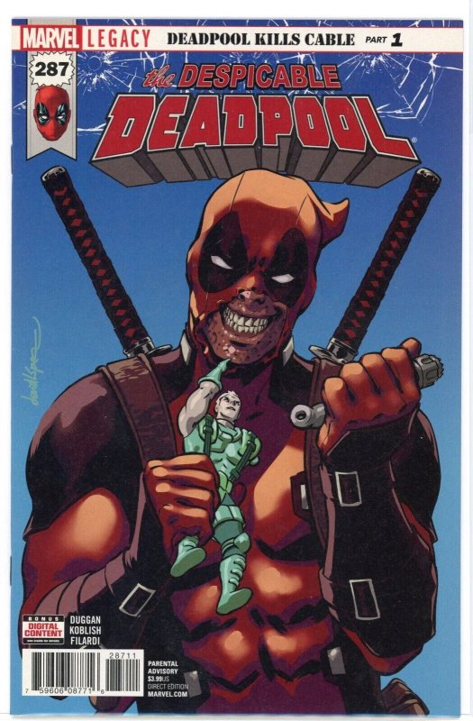 Despicable Deadpool #287 (Marvel Comics, 2017), raw comic book in NM 9.4 condition — front cover
