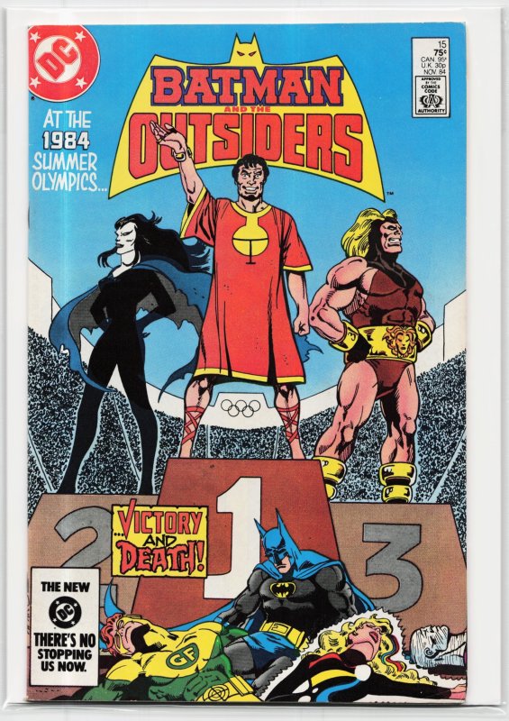 Batman and the Outsiders #15 (DC Comics, 1984), raw, ungraded comic book — front cover