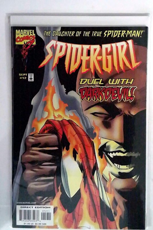 Spider-Girl #12 (Marvel Comics, 1999), raw comic book in NM- 9.2 condition — front cover