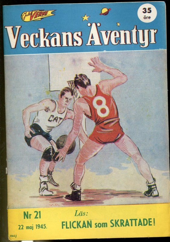 Jules Verne Veckans Aventyr Vol.6 #21 (1945), raw comic book in VF condition — front cover