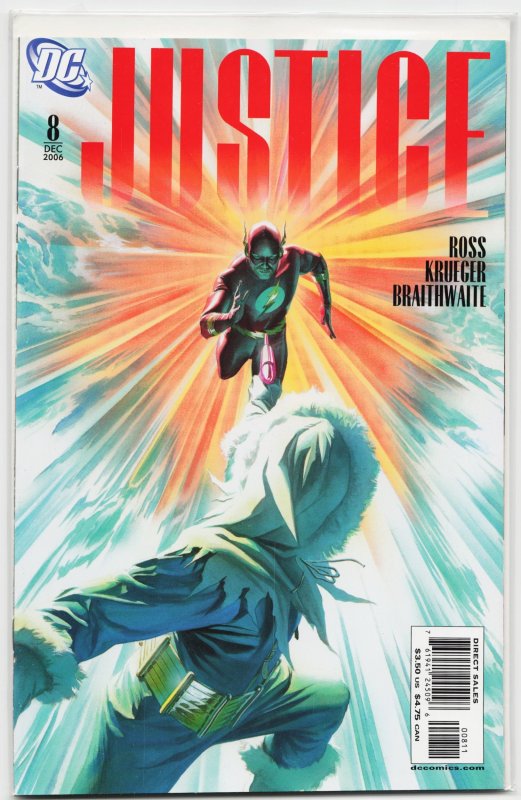 Justice #8 (DC Comics, 2006), raw, ungraded comic book — front cover