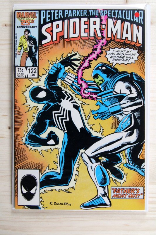 Peter Parker, the Spectacular Spider-Man #122 (Marvel Comics, 1987), raw comic book in NM- 9.2 condition — front cover