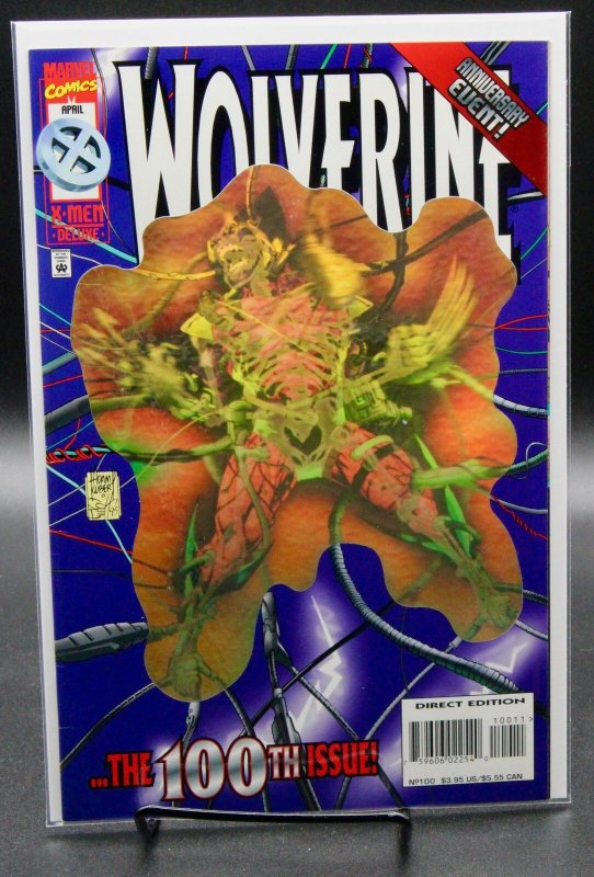 Wolverine #100 (Marvel Comics, 1996), raw comic book in NM condition — front cover