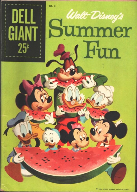 Walt Disney's Summer Fun #2 (1958), raw, ungraded comic book — front cover