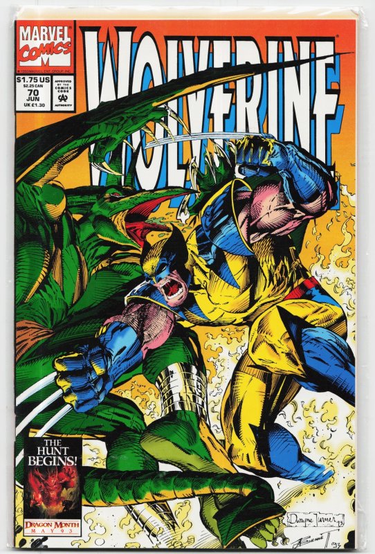 Wolverine #70 (Marvel Comics, 1993), raw, ungraded comic book — front cover