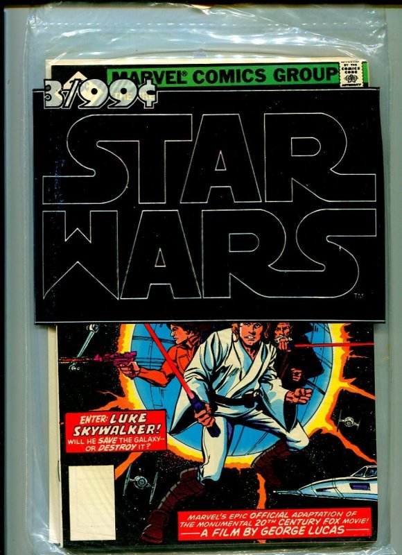 Star Wars #1-3 Reprint 3 Pack 1977-Marvel Comics-LUKE Skywalker-- Vf/nm (Marvel Comics, 1977), raw comic book in VF/NM condition — front cover