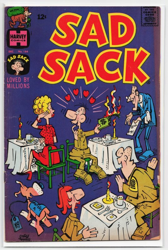 Sad Sack Comics #184 (Harvey Comics, 1966), raw, ungraded comic book — front cover