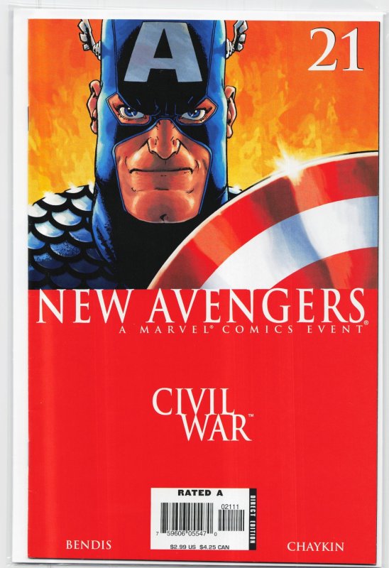 New Avengers #21 (Marvel Comics, 2006), raw, ungraded comic book — front cover