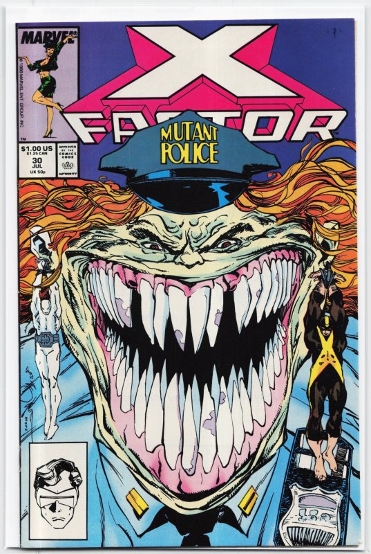 X-Factor #30 (Marvel Comics, 1988), raw, ungraded comic book — front cover