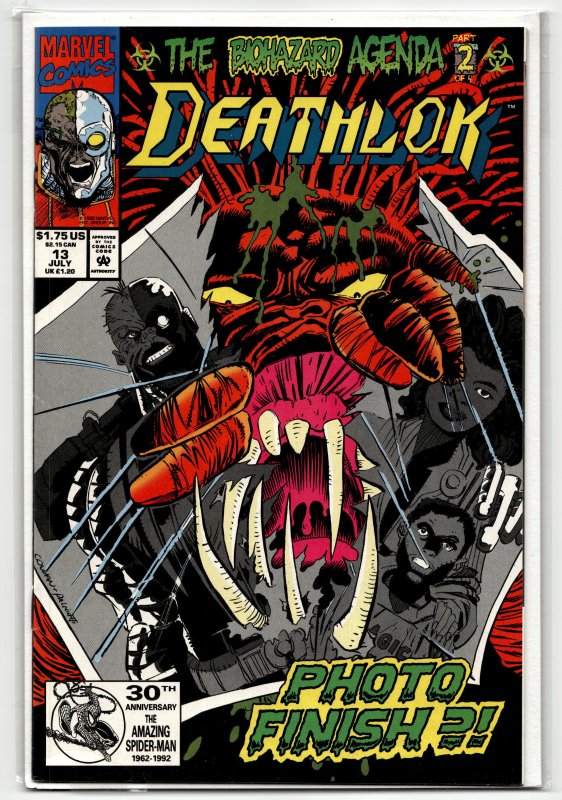 Deathlok #13 (Marvel Comics, 1992), raw, ungraded comic book — front cover