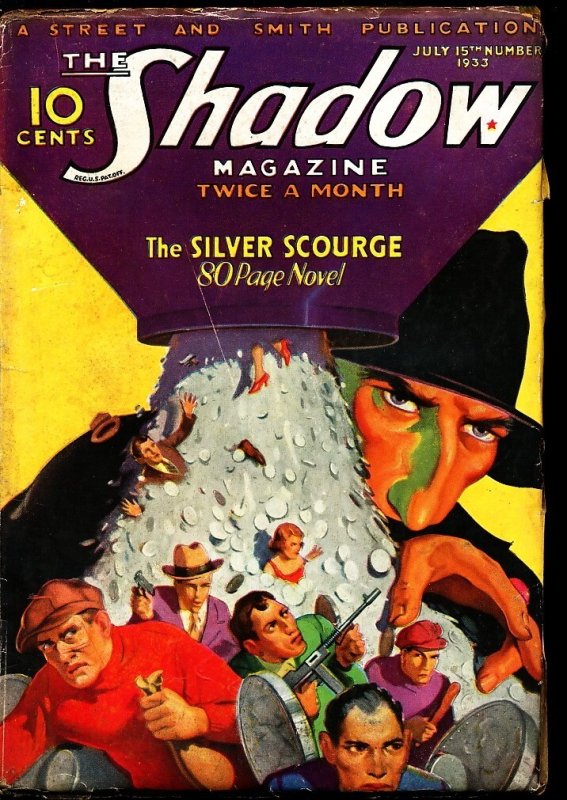 The Shadow Magazine - 07/15/33 - Condition: Vg-Fn - the Silver Scourge Hero Pulp (Street & Smith, 1933), raw comic book in FN condition — front cover