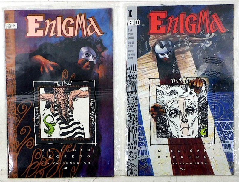 Enigma Lot of 2 #1, 2 (1993) Vertigo Comics 1st Print Comic Books (DC Comics, 1993), raw, ungraded comic book — front cover