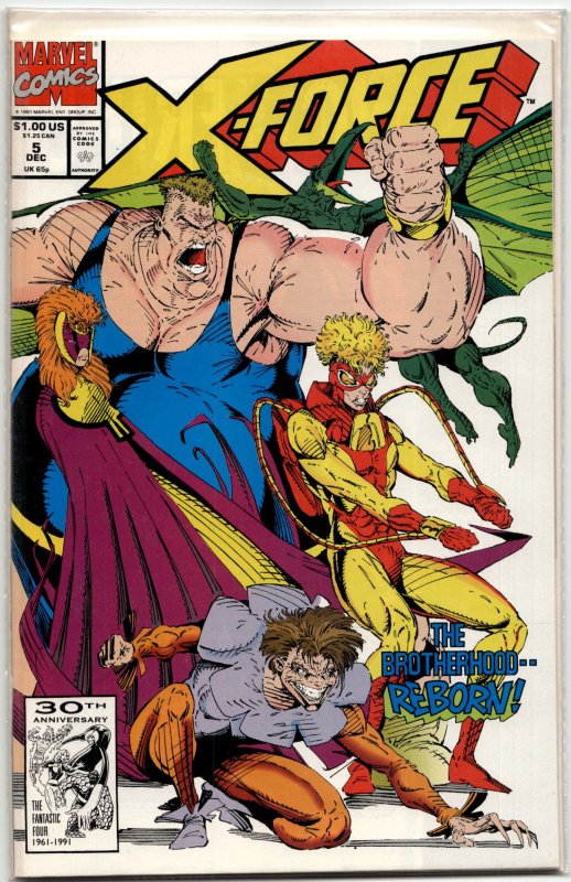 X-Force #5 (Marvel Comics, 1991), raw, ungraded comic book — front cover