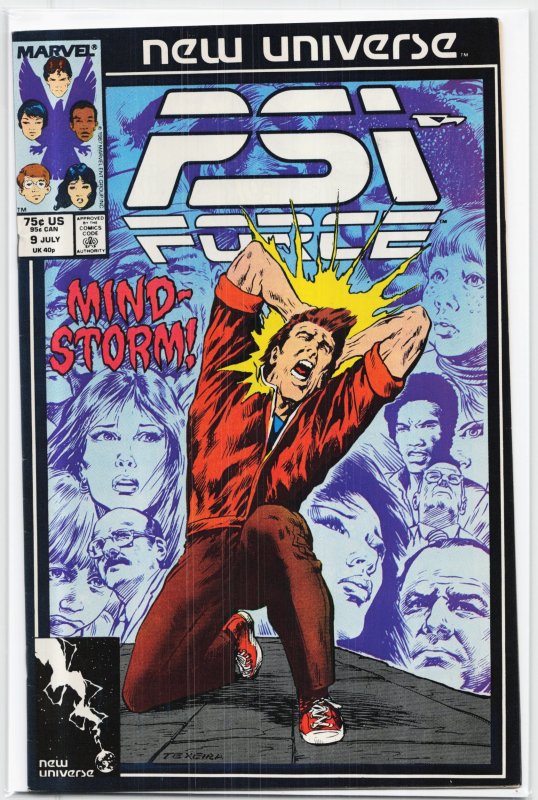Psi-Force #9 (Marvel Comics, 1987), raw, ungraded comic book — front cover