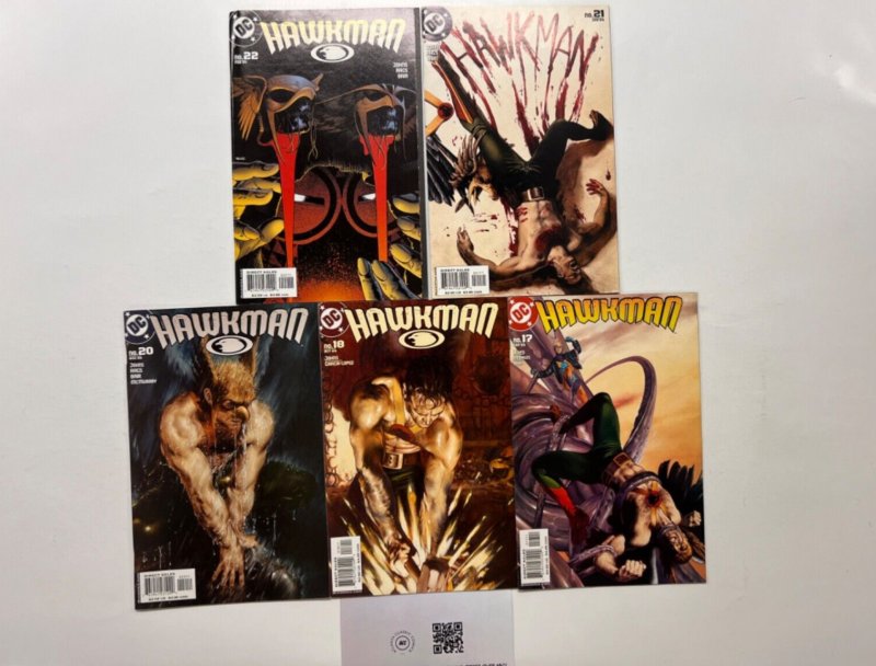 5 Hawkman DC Comic Books # 17 18 20 21 22 Batman Superman Wonder Woman 89 JS42, raw, ungraded comic book — front cover