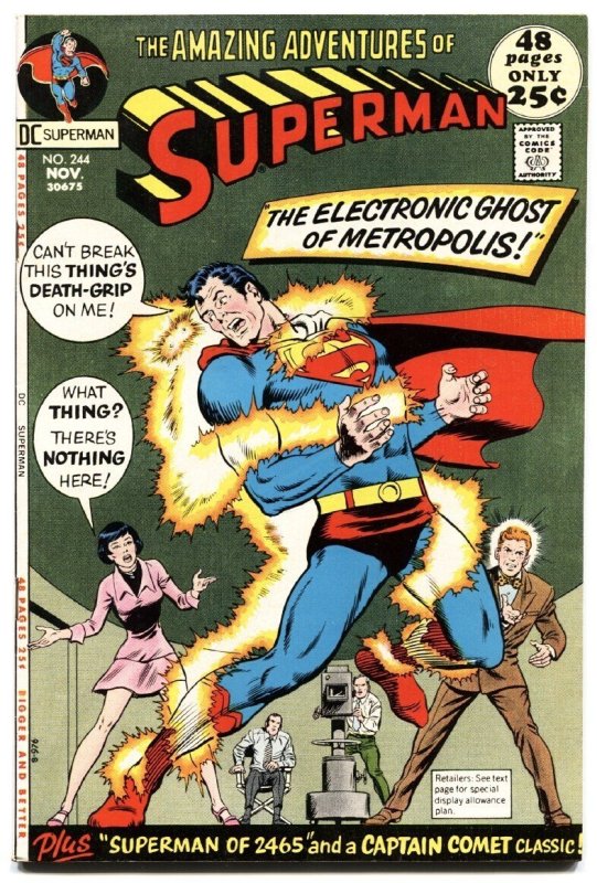 Superman #244 (DC Comics, 1971), raw comic book in NM condition — front cover