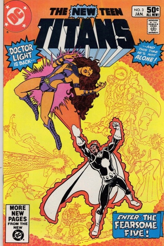 The New Teen Titans #3 (DC Comics, 1981), raw comic book in VF/NM 9.0 condition — front cover
