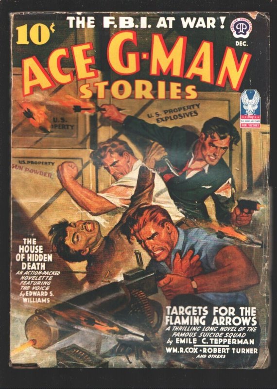 Ace G-Man Stories 12/1942-Hero Pulp-Suicide Squad &The Ghost Appear-.50 Caliber, raw, ungraded comic book — front cover
