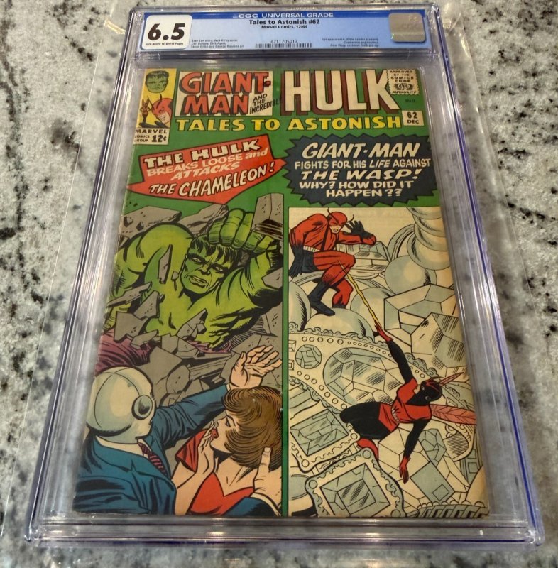 Tales to Astonish #62 (Marvel Comics), CGC 6.5 graded comic book, Universal Blue label — front cover in its holder