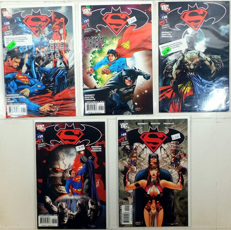 Superman / Batman Lot of 5 #36, 37, 38, 39, 40 (2007) DC Comics 1st Print (DC Comics, 2007), raw, ungraded comic book — front cover