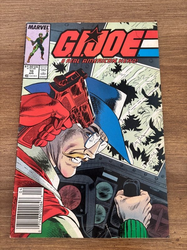 G.I. Joe #70 (Marvel Comics), raw comic book in FN condition — front cover