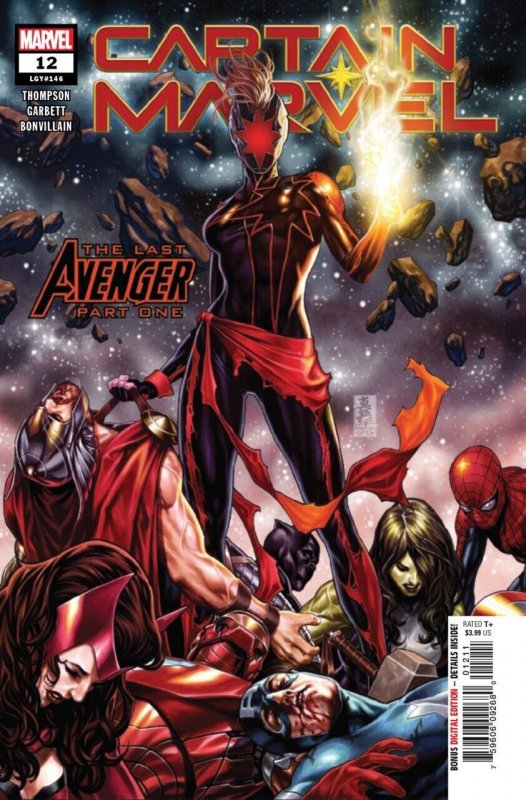 Captain Marvel #12 (Marvel Comics, 2019), raw comic book in VF/NM condition — front cover