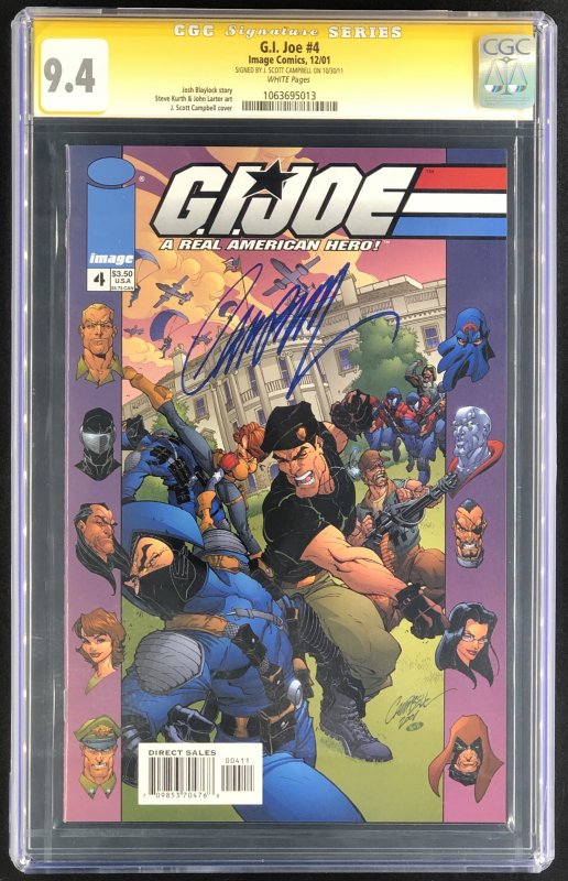 G.I. Joe: A Real American Hero #4 (2002), CGC 9.4 graded comic book, Signature Series label — front cover in its holder