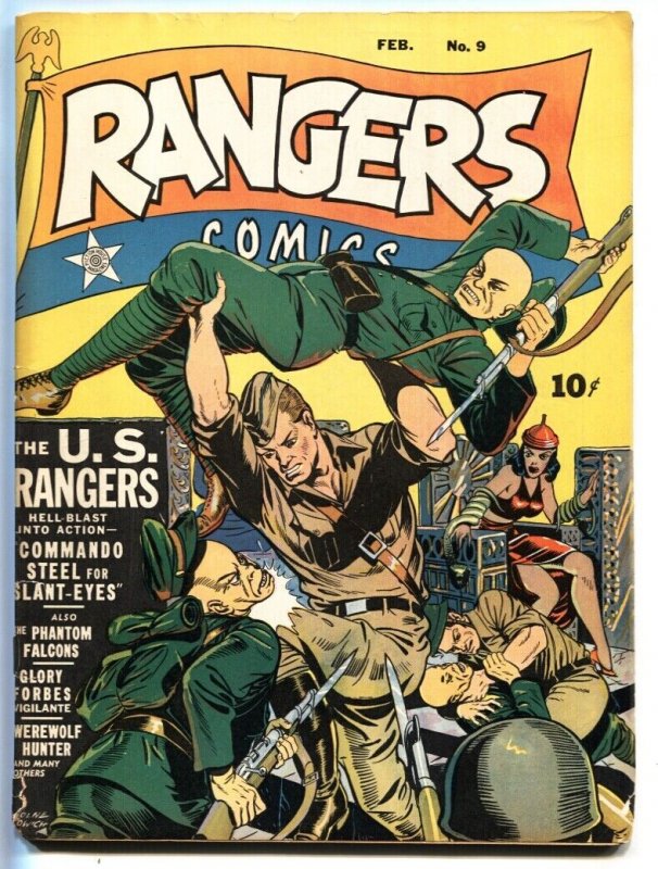 Rangers #9 (Fiction House, 1942), raw comic book in VG condition — front cover