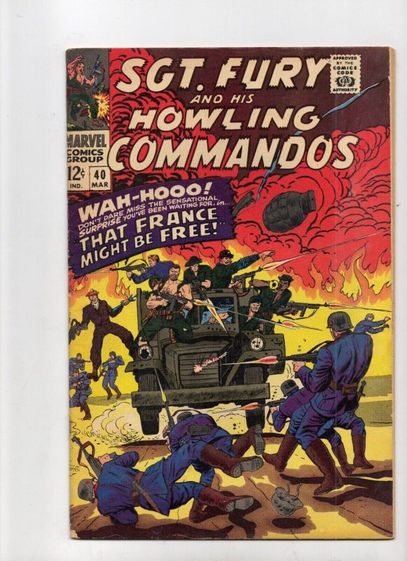 Sgt. Fury and His Howling Commandos #40 (Marvel Comics, 1967), raw comic book in VG/FN 5.0 condition — front cover