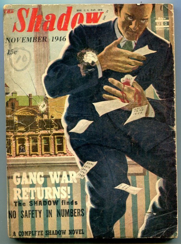 Pulp: Shadow Pulp November 1946- Gang War Returns- Crime Cover VG- (1946), raw comic book in VG- condition — front cover