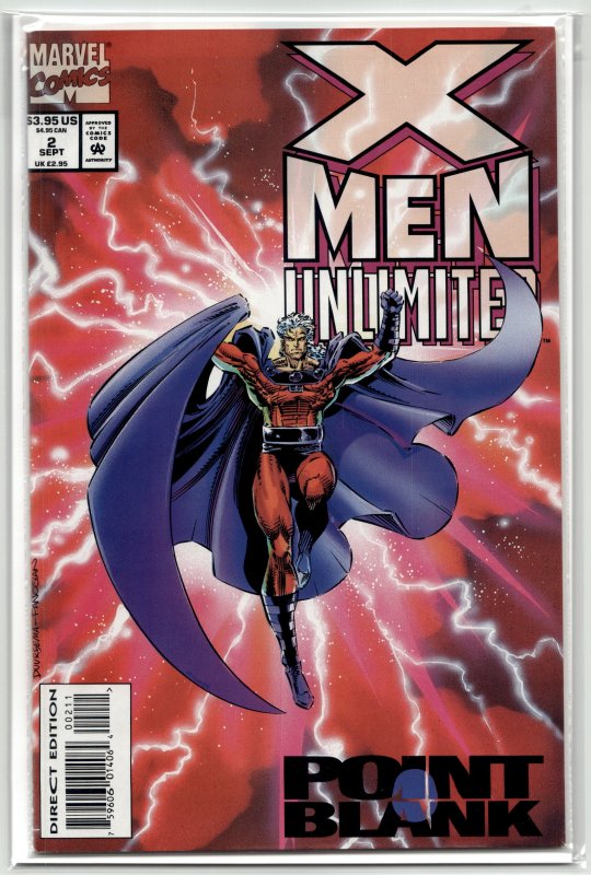 X-Men Unlimited #2 (Marvel Comics, 1993), raw, ungraded comic book — front cover