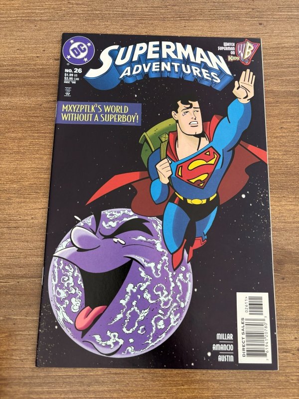 Superman Adventures #26 (DC Comics), raw comic book in NM condition — front cover