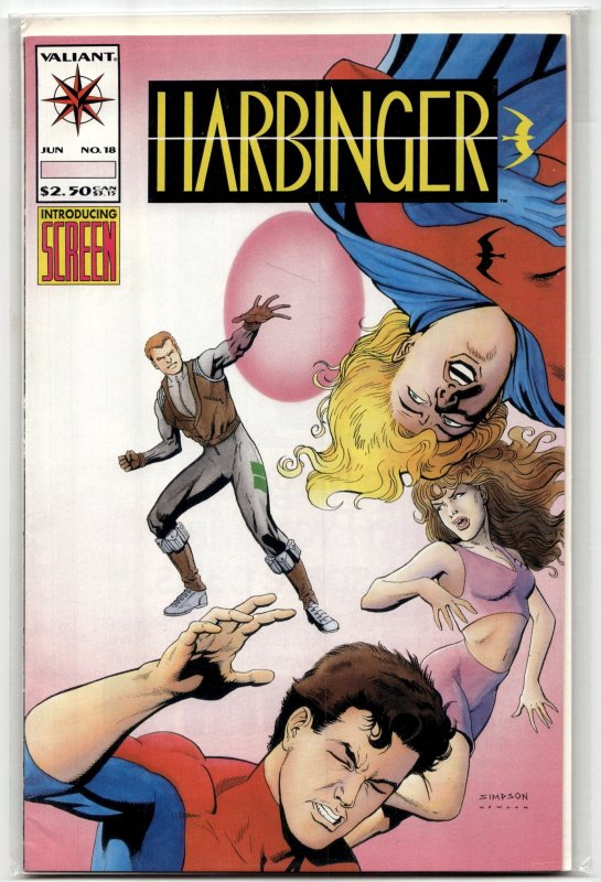 Harbinger #18 (Valiant Comics, 1993), raw, ungraded comic book — front cover
