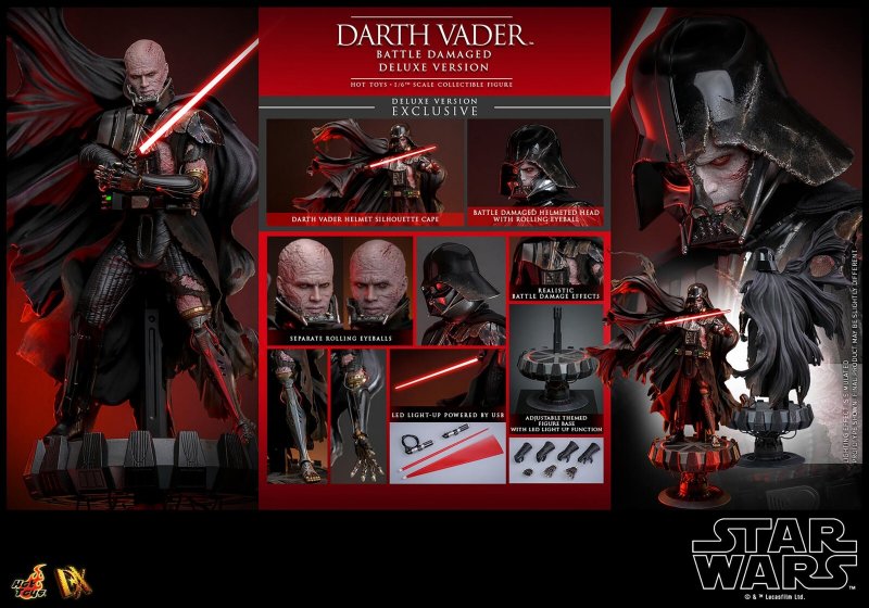 Hot Toys Sideshow Darth Vader Battle Damaged Deluxe 1/6 Scale Figure, raw, ungraded comic book — front cover