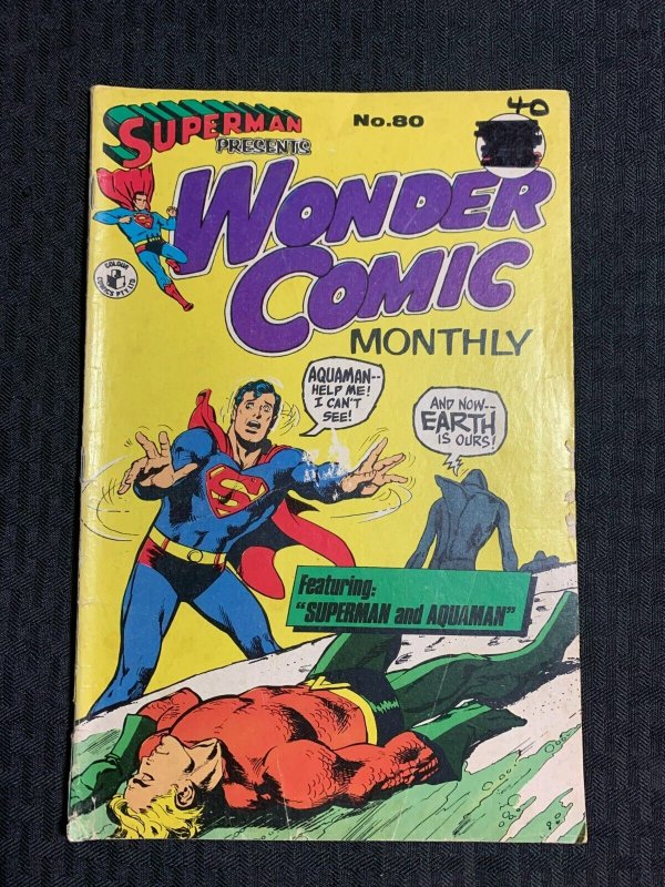 Vintage Superman Presents Wonder Comic Monthly #80, raw comic book in VG 4.0 condition — front cover