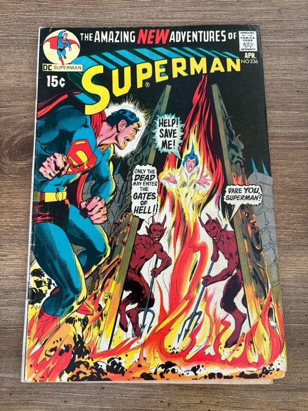 Superman #236 (DC Comics, 1971), raw comic book in VG condition — front cover