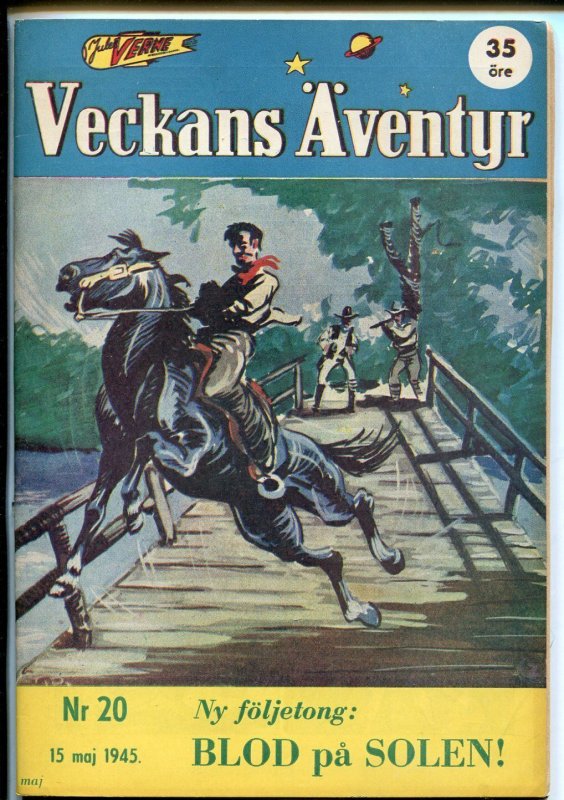 Jules Verne Veckans Aventyr Vol.6 #20 (1945), raw comic book in VF condition — front cover
