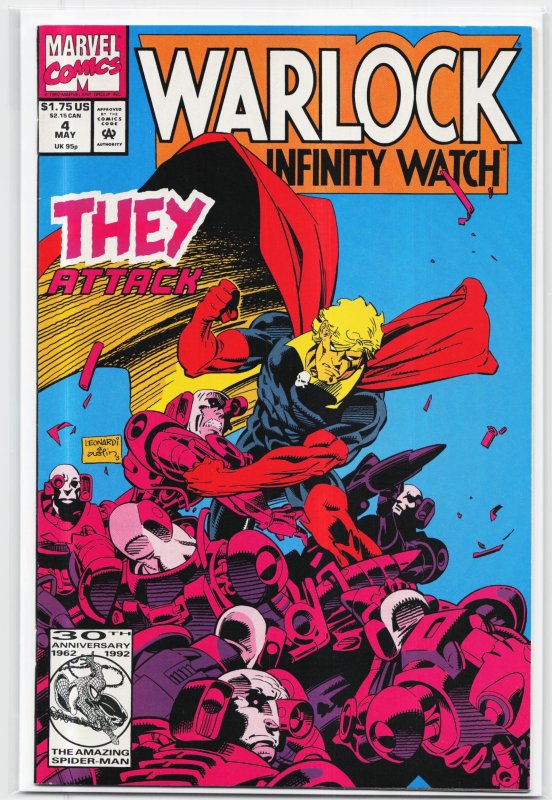 Warlock and the Infinity Watch #4 (1992), raw, ungraded comic book — front cover
