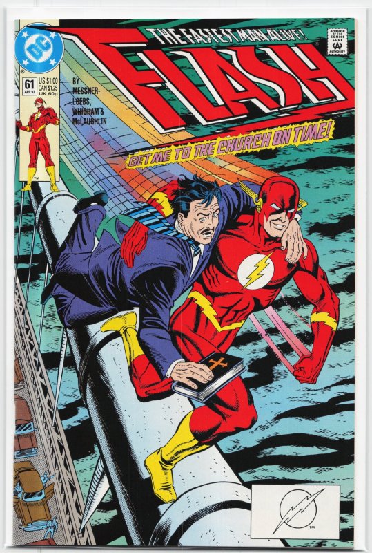 The Flash #61 (DC Comics, 1992), raw, ungraded comic book — front cover