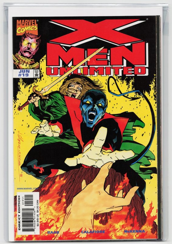 X-Men Unlimited #19 (Marvel Comics, 1998), raw, ungraded comic book — front cover