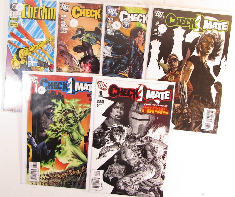 Checkmate Lot of 6 #1st Series 3, 2nd 1 b, 2, 4, 13, 14 DC (1988) Comic Books (DC Comics, 1988), raw, ungraded comic book — front cover