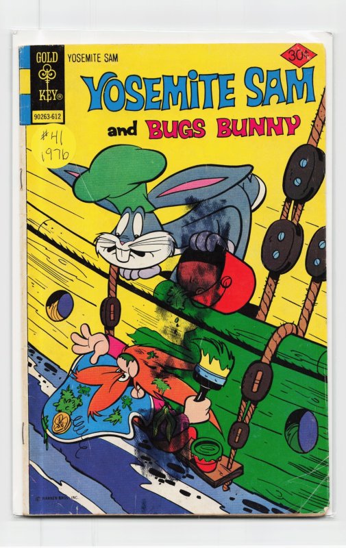 Yosemite Sam #41 (Gold Key, 1976), raw, ungraded comic book — front cover