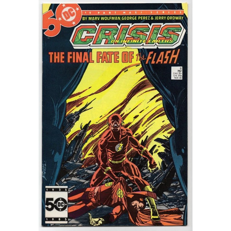 ? Crisis on Infinite Earths #8 (DC Comics, 1985), raw comic book in VF 8.0 condition — front cover