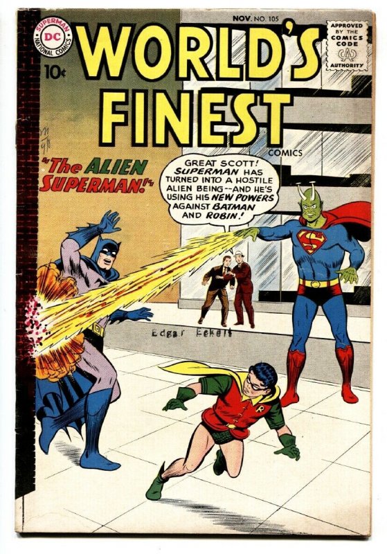 World's Finest #105 (DC Comics, 1959), raw comic book in FN condition — front cover