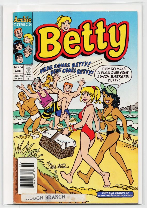 Betty #64 (Archie Comics, 1998), raw, ungraded comic book — front cover