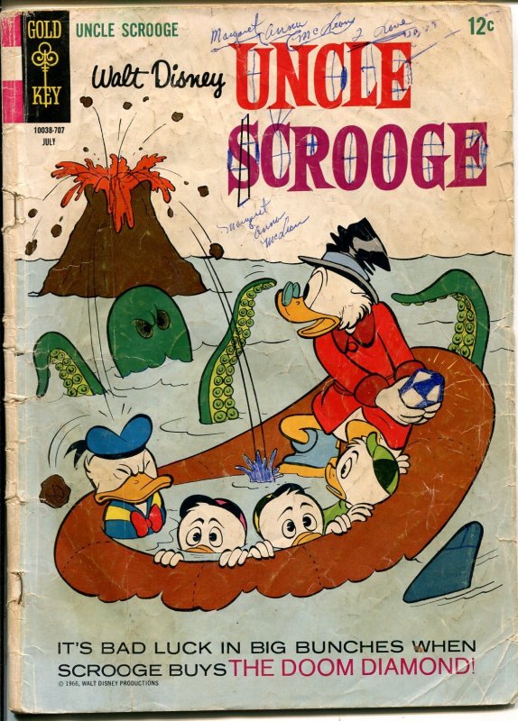Uncle Scrooge #70 (Gold Key Comics, 1967), raw comic book in FR condition — front cover