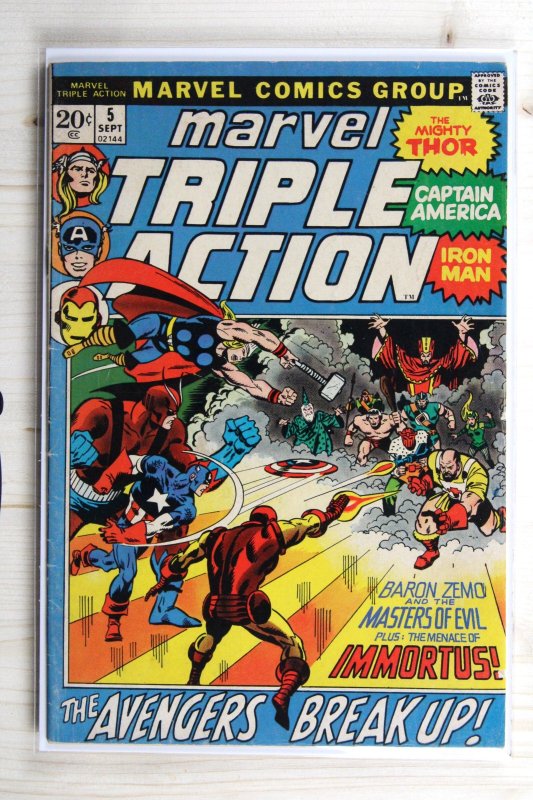 Marvel Triple Action #5 (Marvel Comics, 1972), raw comic book in FN+ 6.5 condition — front cover